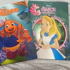 Disney Alice in Wonderland and Finding Nemo colorful Storybookn Cover